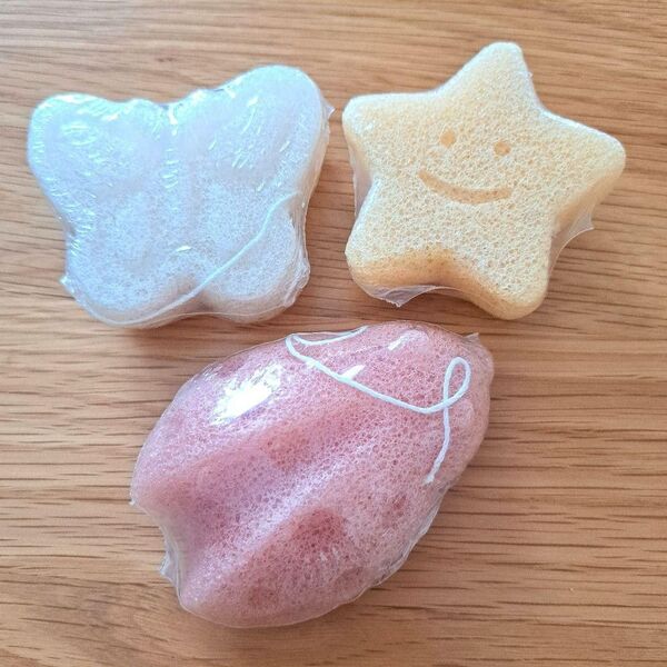 赤ちゃん 入浴 ベビー こんにゃく スポンジ 天然 幼児バススポンジ 3個
