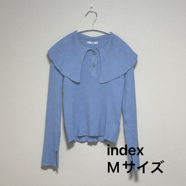 index ビッグカラー ニットトップス 長袖 Mサイズ