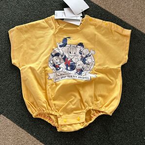 ドナルドダック ロンパース イエロー 綿100