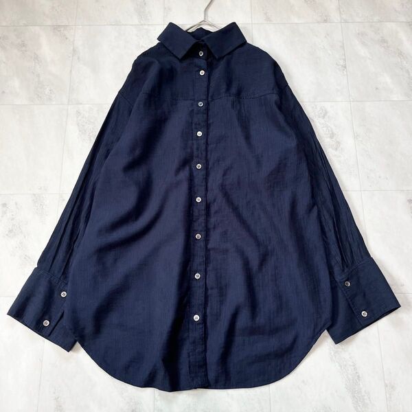 【美品】SLOBE IENA スタンドカラーワイドカフスシャツ ゆったり