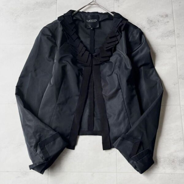 LANVIN collection フリル パイピングノーカラージャケット 羽織