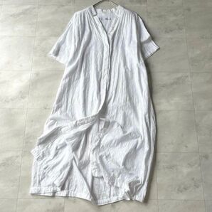 relume コットンジャガード ロングシャツワンピース 羽織 五分袖