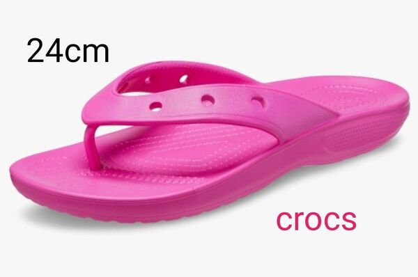 crocs クロックス サンダル フリップ ピンク 24cm サンダル 軽量