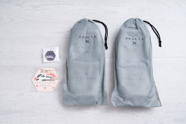 スペーシアX コックピットスイート乗車記念品 非売品 スリッパ×2 バッジ コースター