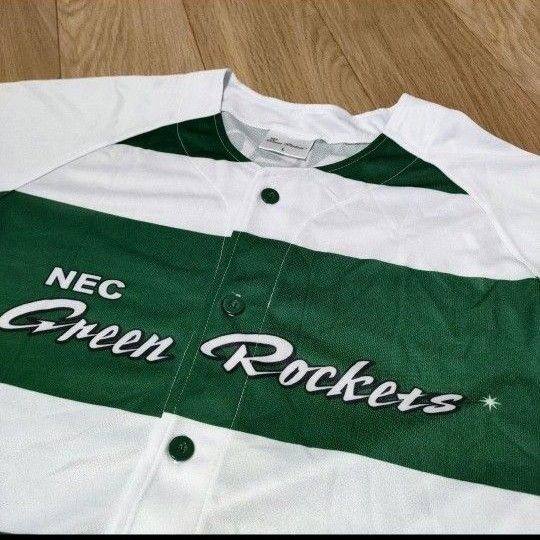 NECグリーンロケッツ 半袖ラグビー ユニフォームシャツ Lサイズ