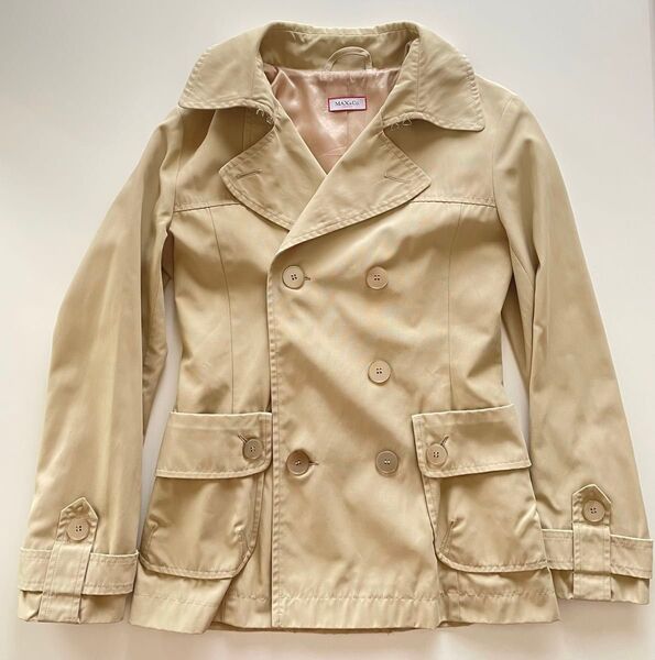 美品 MAX&CO ショートトレンチコート ライトベージュ マックスアンドコー
