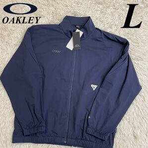 新品 OAKLEY メンズ 長袖ジャージジャケット ネイビー Lサイズ BORDERLESS LT TRACK JKT ゴルフ