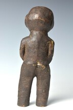 【趣楽】 アフリカ美術　時代　木彫り　漆塗り　子供彫りローソク立て　高さ２２，５ｃｍ　G10９1_画像5