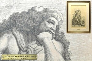 【趣楽】 イタリア画家　ルドヴィコ カラッチ　LUDOVICO CARRACCI　「パラッツォ グラッシのヘラクレス」　エッチング　W1021