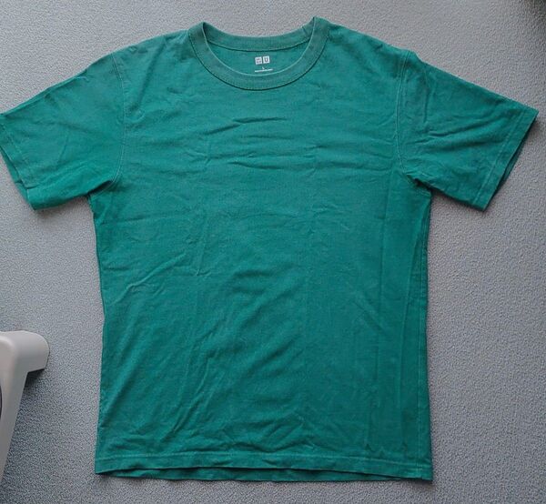 ユニクロ UNIQLO U クルーネックTシャツ Lサイズ グリーン