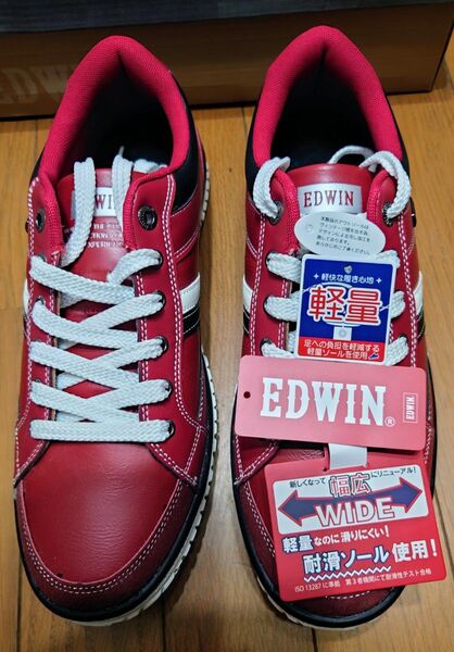 新品 EDWIN スニーカー 27cm レッド EDW-7747