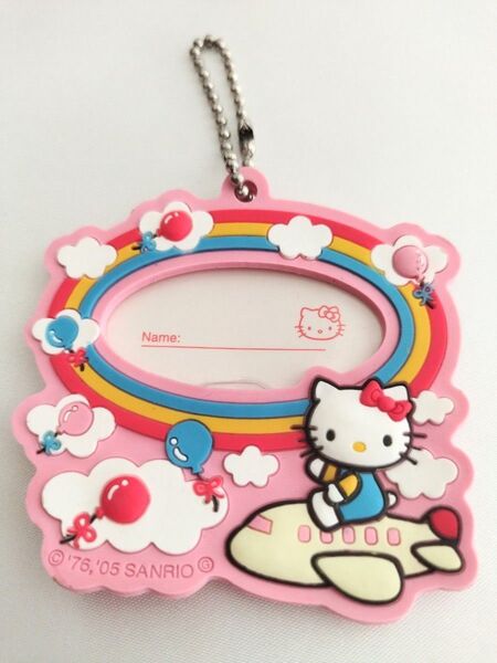 JAL サンリオ ハローキティ ネームタグ付きラバーキーホルダー 非売品 JAL KIDS 飛行機