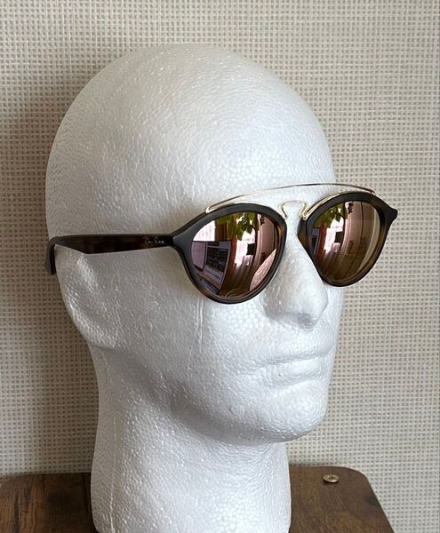 RayBanレイバン ダブルブリッジミラーレンズサングラス(ブロンズxゴールド)