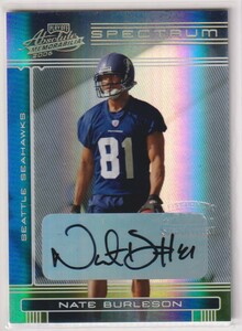 NFL NATE BURLESON AUTO 2006 Donruss PLAYOFF ABSOLUTE MEMORABILIA SPECTRUM Autograph FOOTBALL ROOKIE /5 枚限定 直筆 サイン WR