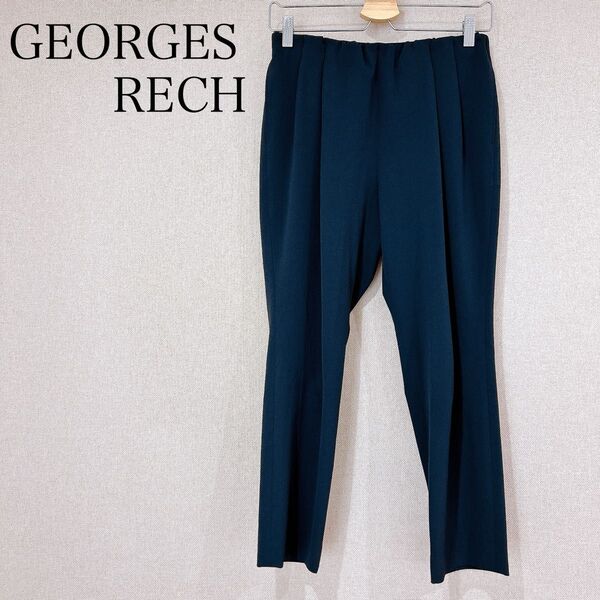GEORGES RECH ジョルジュレッシュ パンツ スラックス 黒 ゴム 綺麗 オフィス