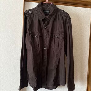 THRUXTON ミリタリーシャツ ブラウン メンズ