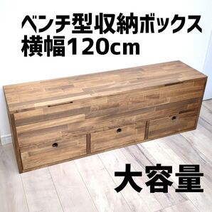 引き出し付き ベンチ型 収納ボックス (横幅120cm)