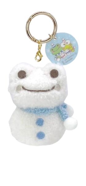けろけろけろっぴ×かえるのピクルス 雪だるま ピクルス カラビナマスコット