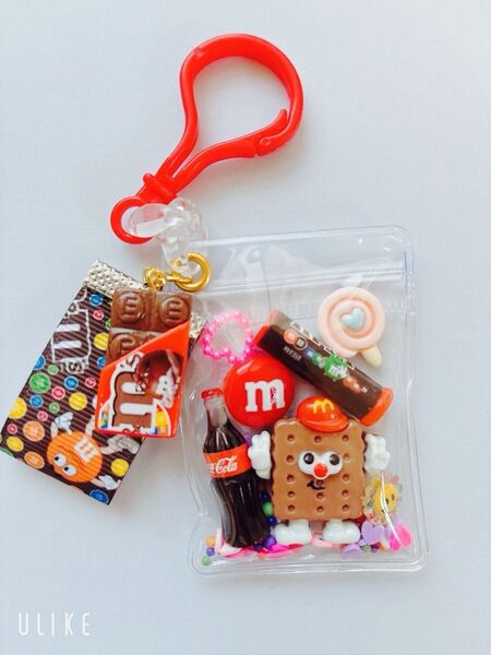 ガチャ詰めポーチ風☆mチョコ341☆キャンディバックキーホルダー