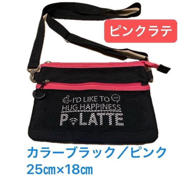 PINK-latte サコッシュバッグショルダーバッグ ブラック ナイロンサコッシュ バック 軽量