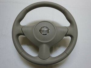  rare!! present Cube Z12 original leather steering gear steering wheel airbag air bag air bag cover control number (W-892)