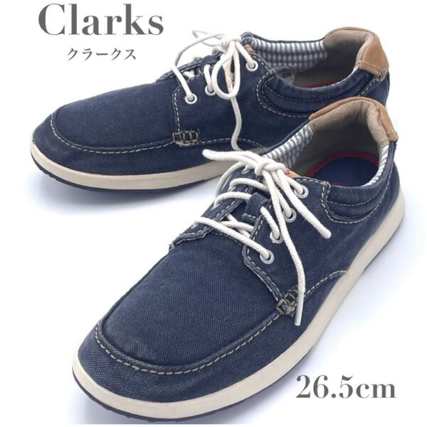 Clarks クラークス Norwin Vibe ノーウィン バイブ スニーカー キャンバス ネイビー メンズ 26.5cm