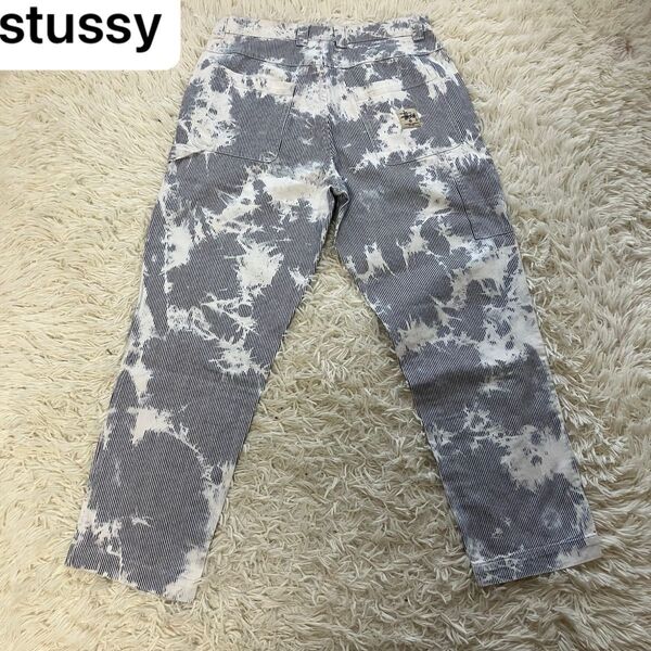 【希少 即売】stussy Hickory stripe work pants ステューシー ストライプ ワークパンツ ストック