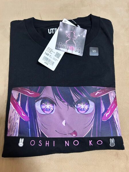 ユニクロ UNIQLO 新品 タグ付き 推しの子 Tシャツ 半袖 160サイズ 黒 レディースM