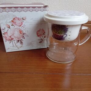 耐熱コップ 茶こしつき