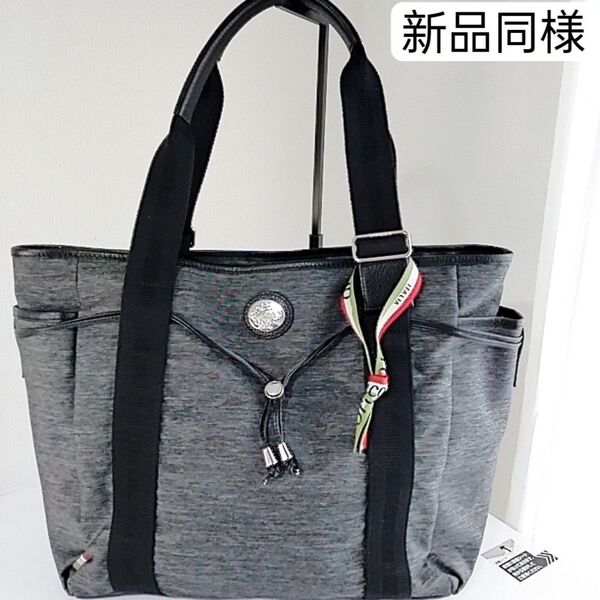 新品同様 超美品 orobianco トート 大容量 グレー ブラック A4