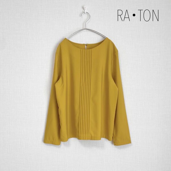 RA・TON フロントラインブラウス 42 XL 長袖 黄 きれいめブラウス