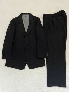 GIORGIO ARMANI size50 black tag Italy made wool suit dark navy dark blue Anne navy blue jacket pants joru geo Armani men's 