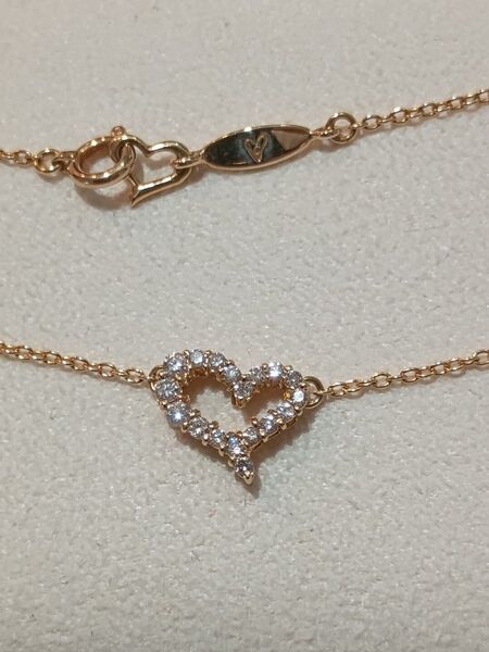 アーカー K18 オープンハート ダイヤモンド 0.18ct ネックレス