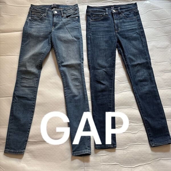 GAP ストレッチデニム ライトブルーとインディゴのレディースデニム2点セット デニムパンツ ストレッチ