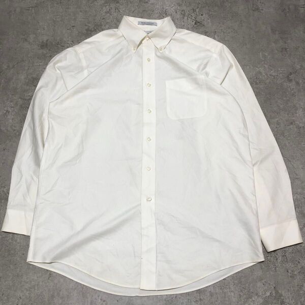 90s エルエルビーン シャツ ボタンダウン 長袖 チェック 古着 アメカジ 白