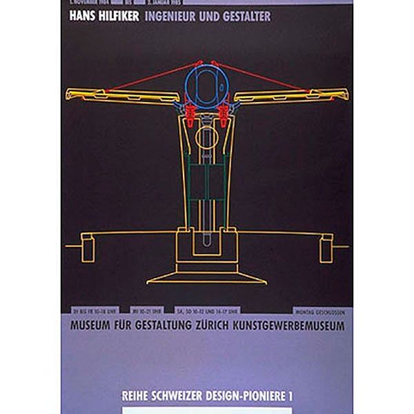 スイス派 グラフィックデザイン ポスター Hans Hilfiker Ingenieur und Gestalter ブロックマン