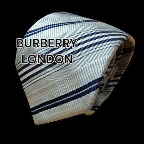 【BURBERRY LONDON】ライトブルー系 ストライプ イタリア製