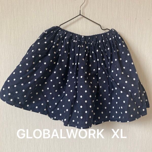 GLOBALWORK ドット柄スカート インナーパンツ付き さいずXL(120〜130)