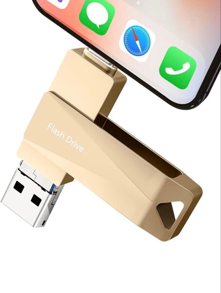 フォトスティック 128GB USBフラッシュドライブ iPhone 11 12 13 14用 4イン1 メモリースティック