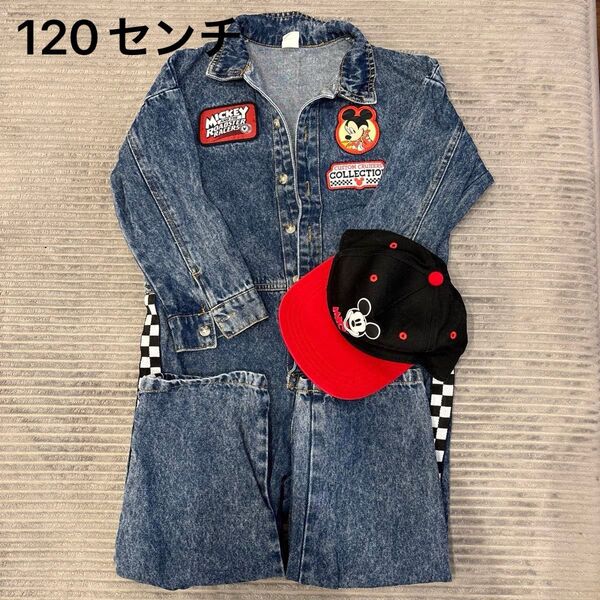 ミッキー デニム オールインワン 120センチ