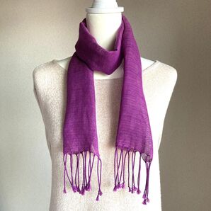 【ハンドメイド】手織り 綿×リネン ストール