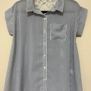 ☆高見え、涼感◎ネイビーフレンチスリーブ Mサイズ
