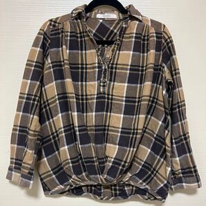 FRAMES RAY CASSIN フロントタック チェックシャツ トップス ブラウン系