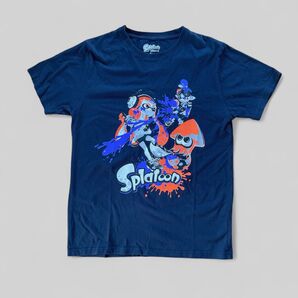 2015 スプラトゥーン Splatoon Tシャツ Lサイズ ネイビー 半袖 古着 L