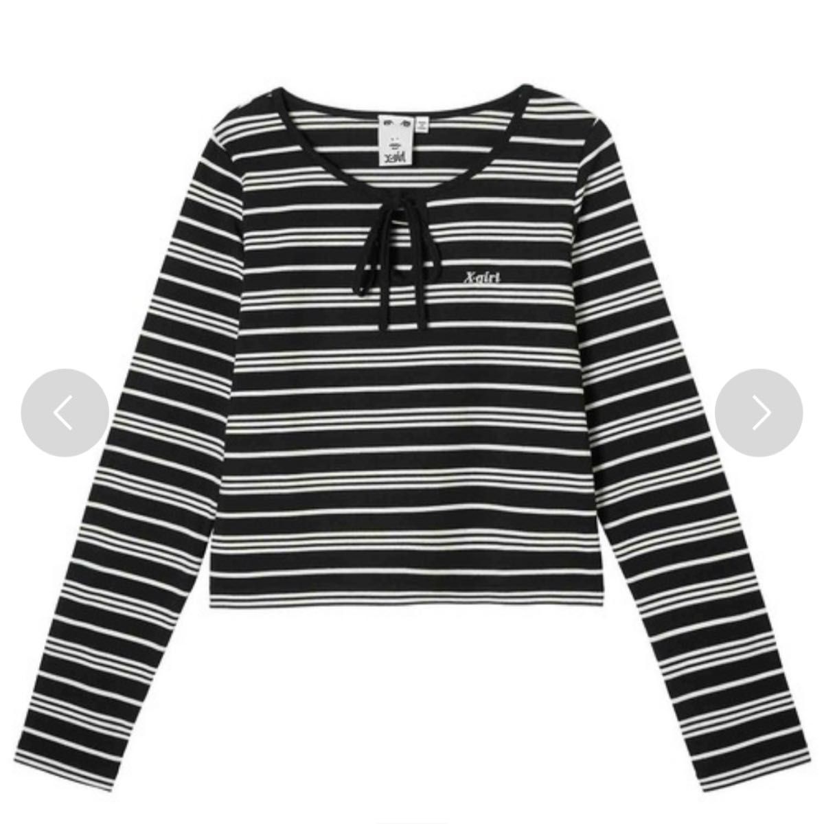 X-girl ボーダーロングTシャツ 