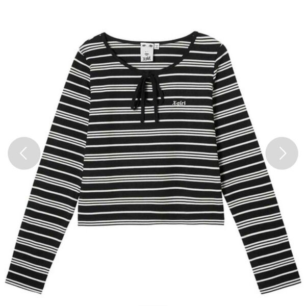 X-girl ボーダーロングTシャツ