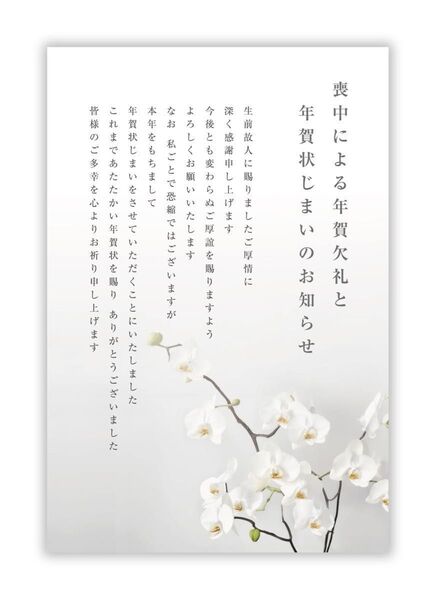 喪中はがき(年賀状じまい文章)私製 10枚入り 詳細記入不要【特選デザイナーズ】