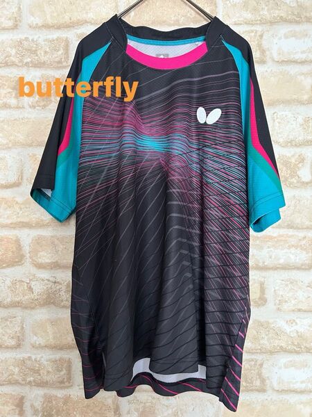 BUTTERFLY 卓球 ゲームシャツ 男女兼用L ユニフォーム 半袖Tシャツ JTTA 日本卓球協会公認