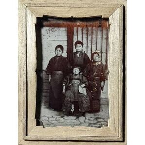 明治 湿板写真 ガラス写真 少年 丁稚 奉公 魚嶋 使用人 着物 前掛け 古写真 アンティーク 19世紀 湿版 乾板 肖像 戦前