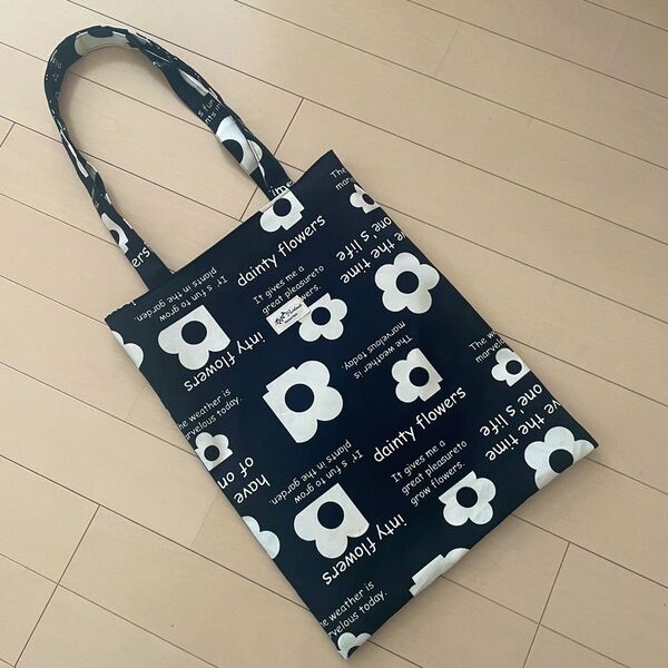 Dainty Flowers フラットトートバッグ サブバッグ エコバッグ ハンドメイド